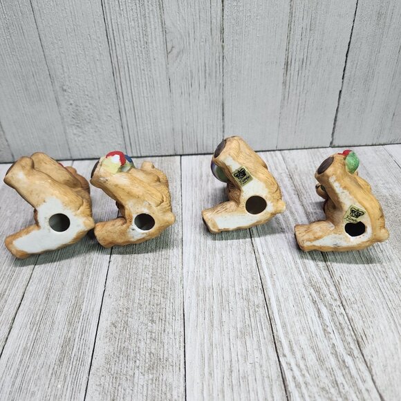 Vintage Flambro Porcelain Christmas Holiday Bears Figurine - Set Of 4 - Picture 6 of 10